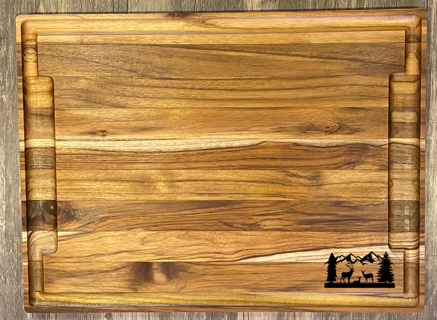 Large Teak Cutting Board - Handmade Kitchen Accessory - Personalize choose a design.