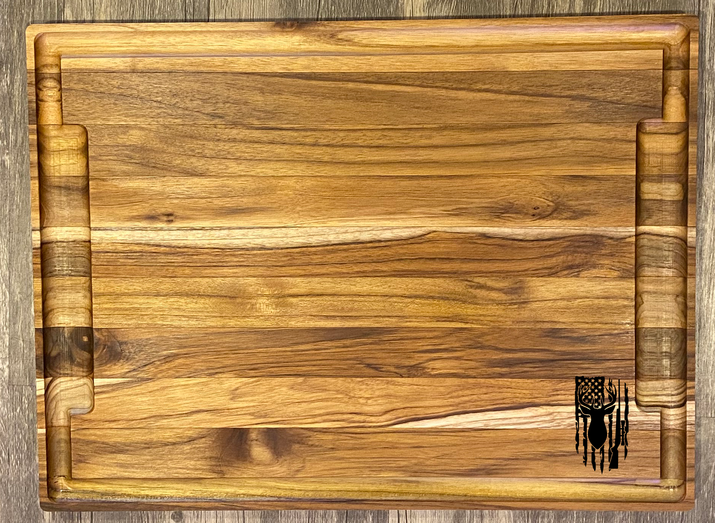 Large Teak Cutting Board - Handmade Kitchen Accessory - Personalize choose a design.