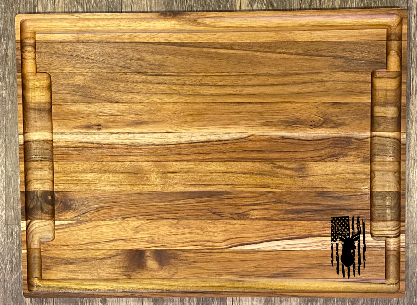 Large Teak Cutting Board - Handmade Kitchen Accessory - Personalize choose a design.