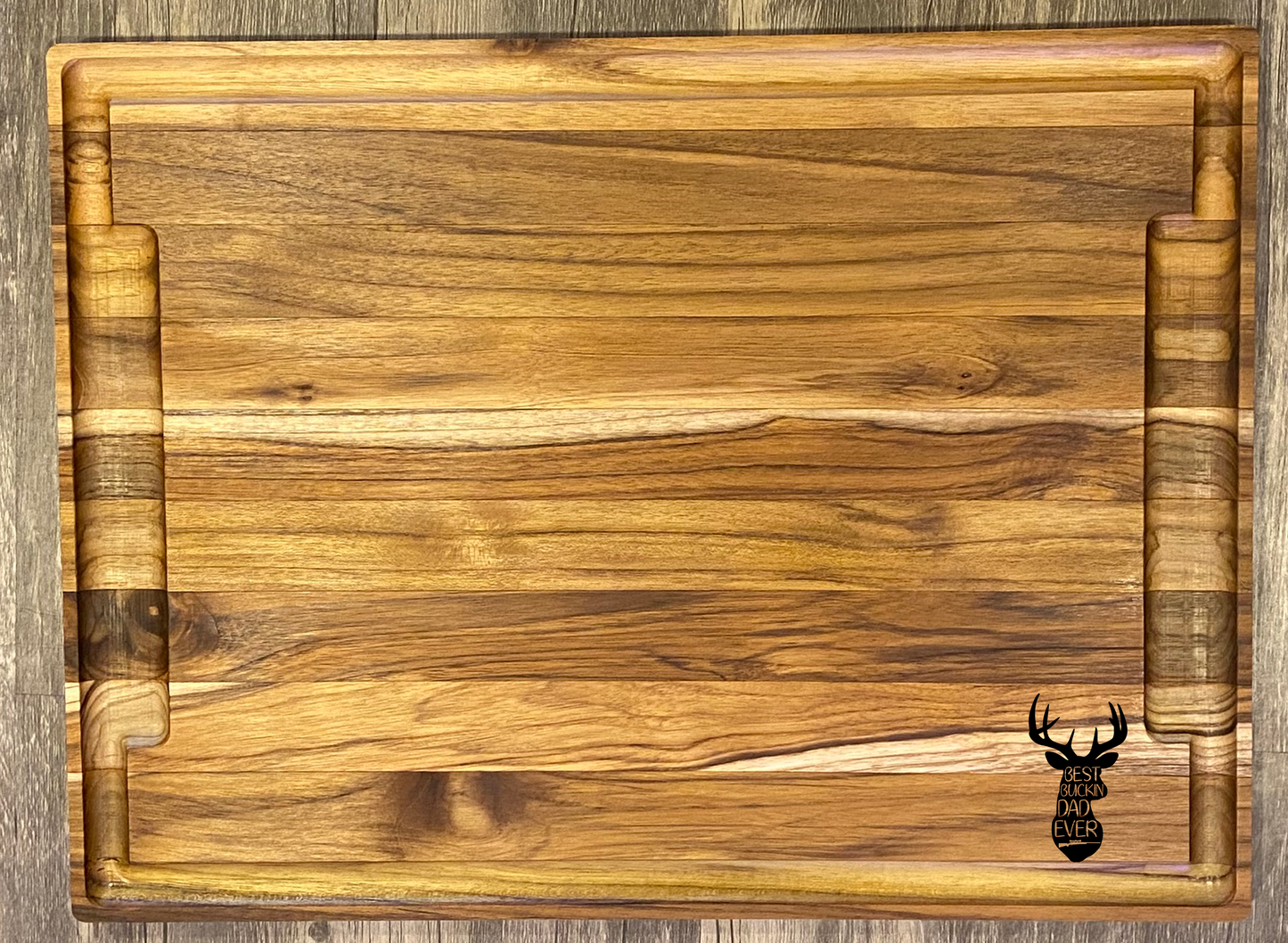 Large Teak Cutting Board - Handmade Kitchen Accessory - Personalize choose a design.