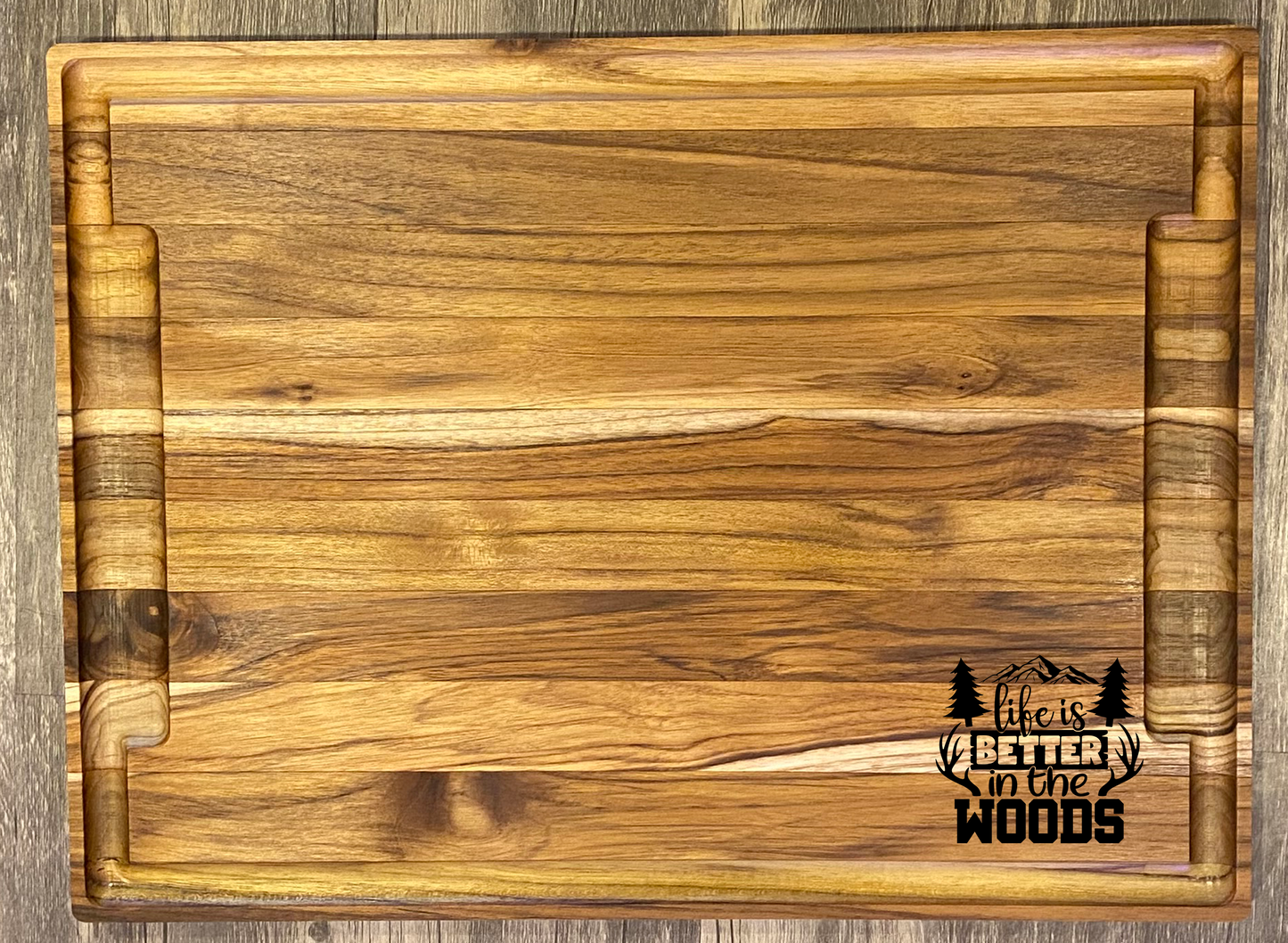 Large Teak Cutting Board - Handmade Kitchen Accessory - Personalize choose a design.