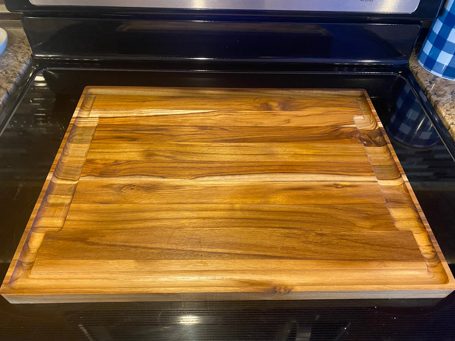 Large Teak Cutting Board - Handmade Kitchen Accessory - Personalize choose a design.