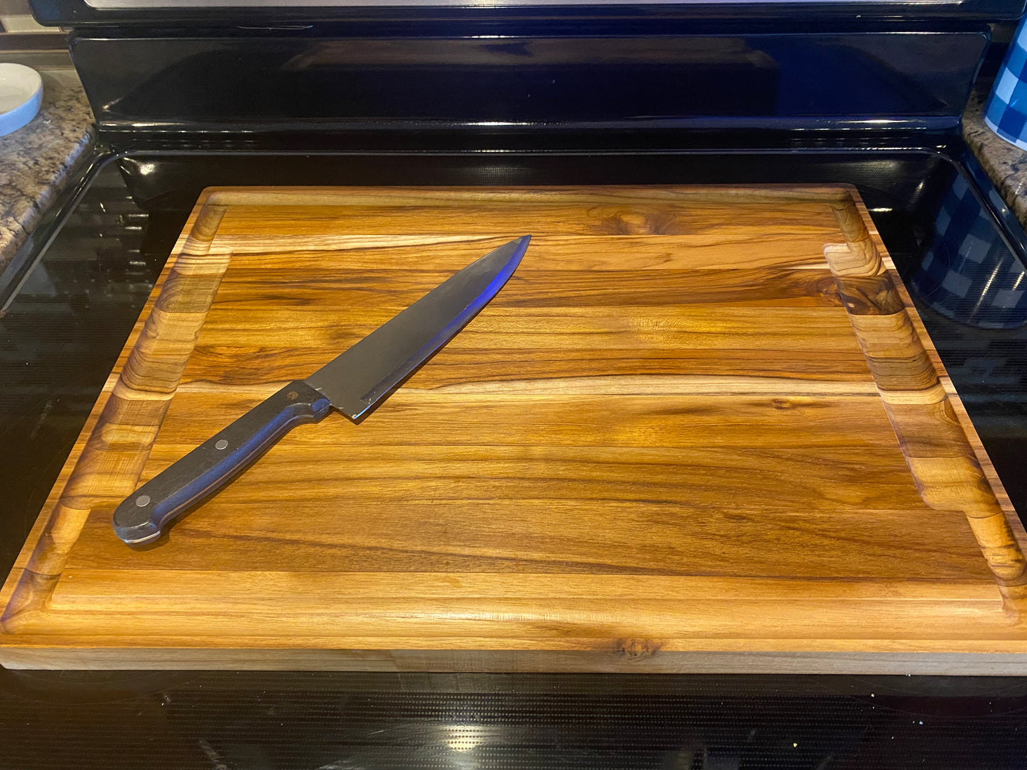 Large Teak Cutting Board - Handmade Kitchen Accessory - Personalize choose a design.