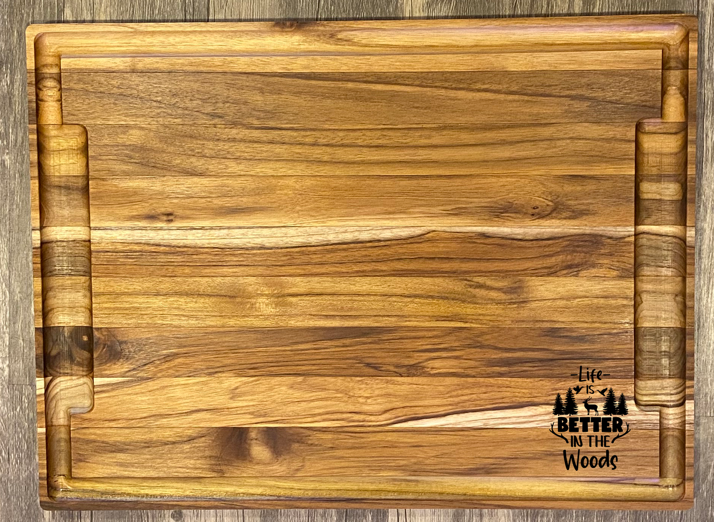 Large Teak Cutting Board - Handmade Kitchen Accessory - Personalize choose a design.