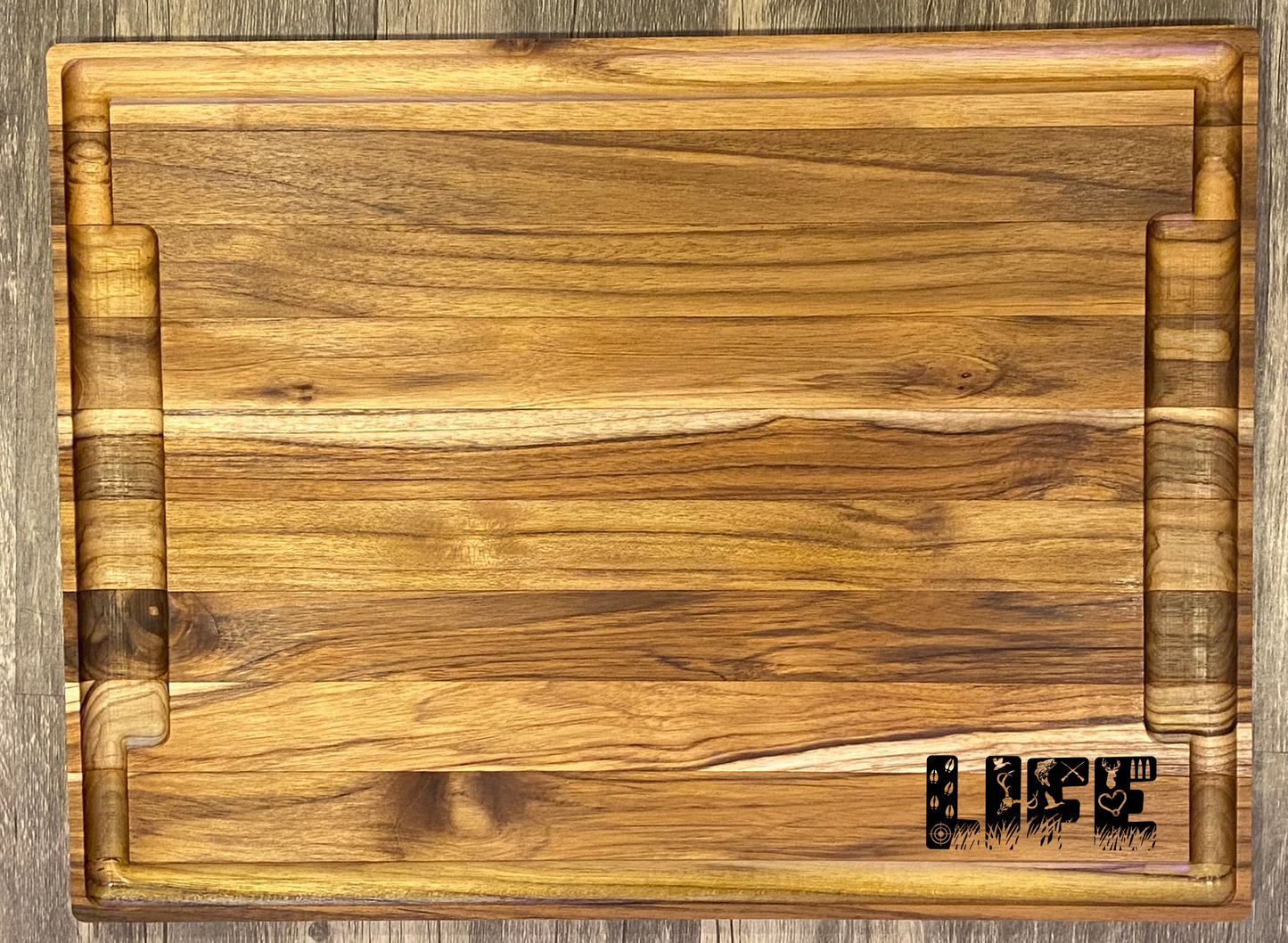 Large Teak Cutting Board - Handmade Kitchen Accessory - Personalize choose a design.