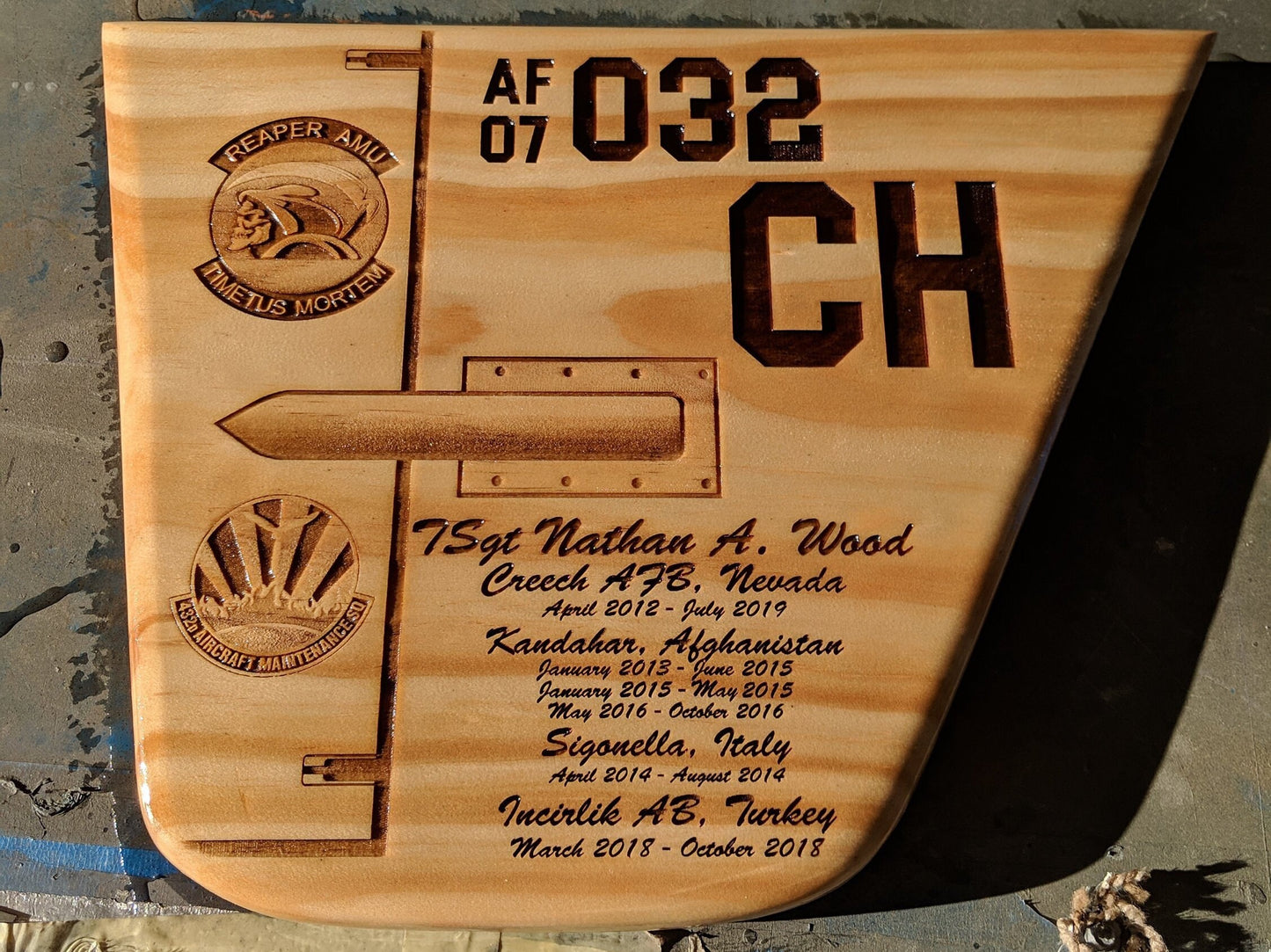 All Wood  going away gift - MQ-9 Reaper - USAF Customizable