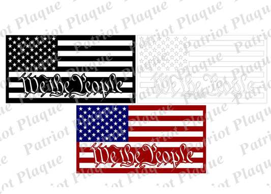 We the People svg file decal stickers. Vector clipart for use with Silhouette Cameo, Cricut, DIE cut rdy. CNC .DXF File