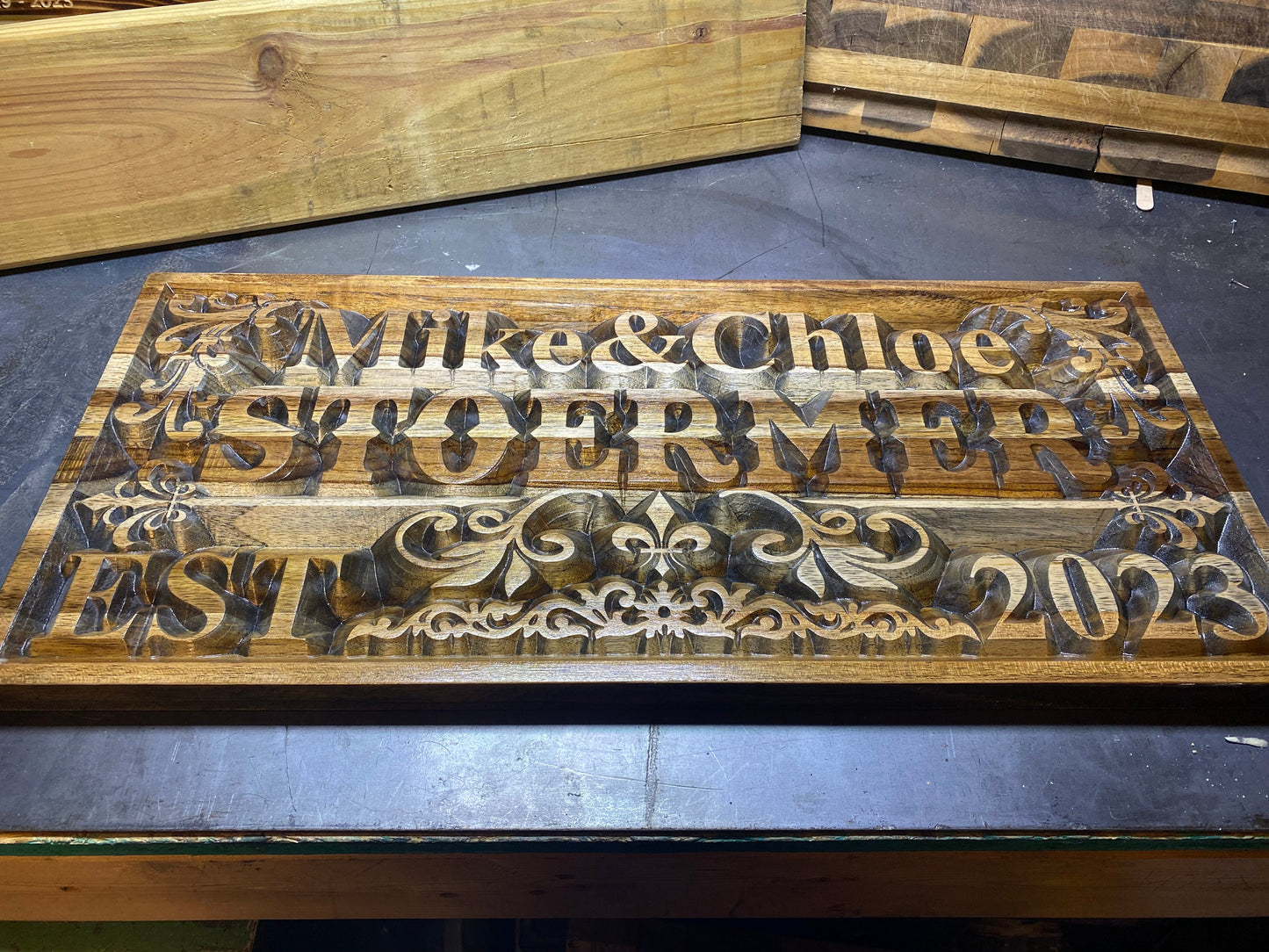 Custom Teak Wedding Sign - Personalize Your Special Day with Handcrafted Artistry