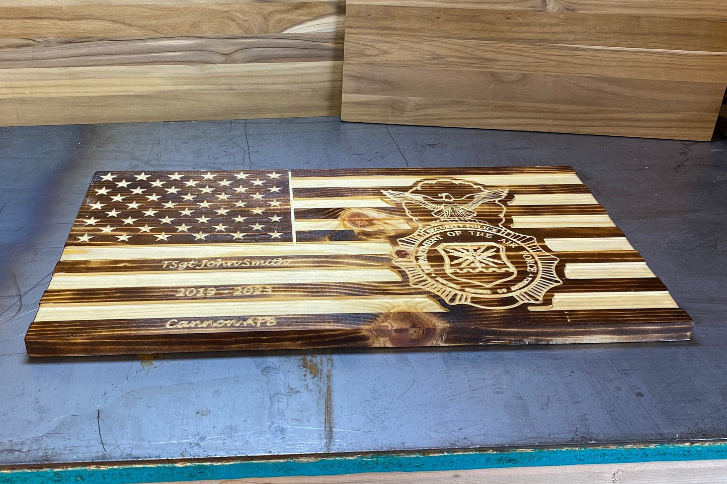 Security Forces. USAF, Navy, Marine, DOD going away gift, custom engraved and CNC carved