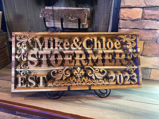 Custom Teak Wedding Sign - Personalize Your Special Day with Handcrafted Artistry